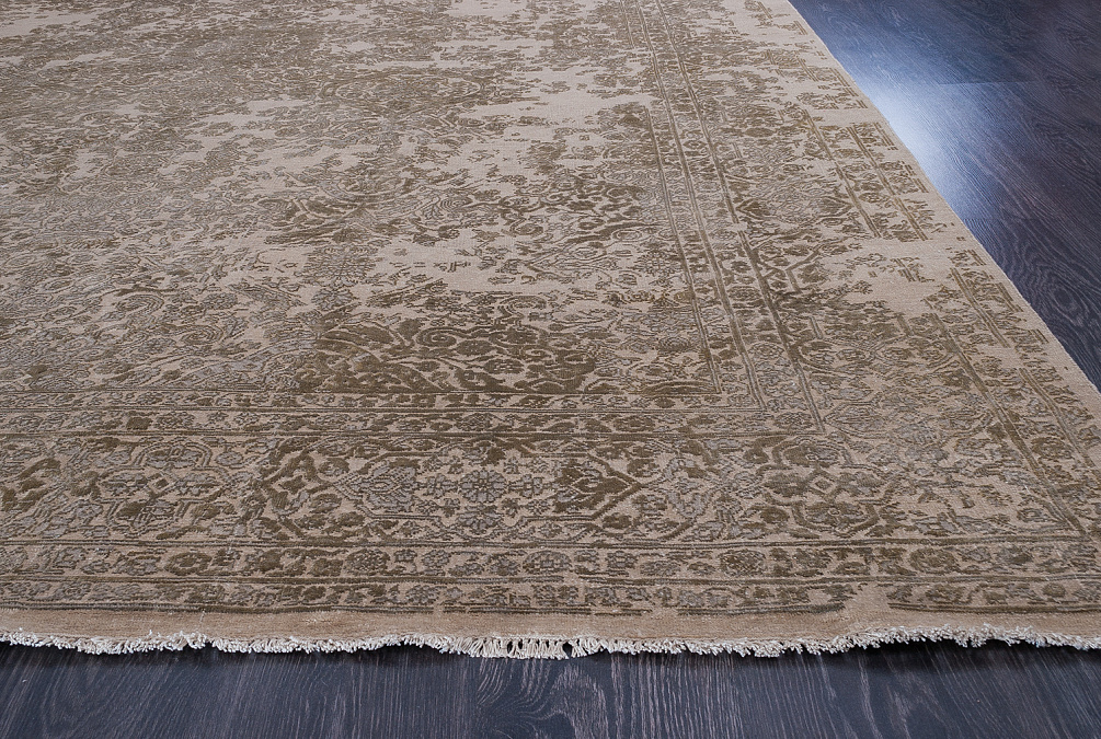 Индийский ковёр из шерсти и шёлка «BURANO» WS2-BGE-GRY