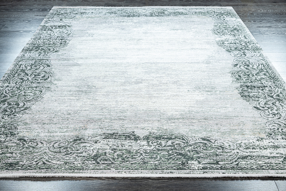Турецкий ковёр из эвкалиптового шёлка и акрила «VERANO» 9356L-GREEN-CREAM