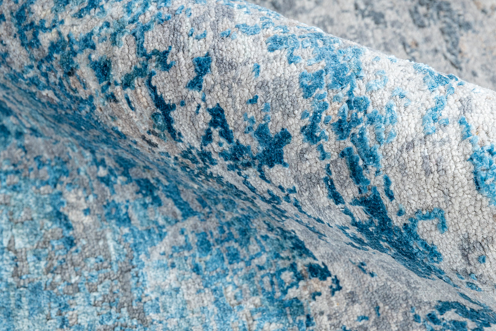 Индийский ковер из шерсти и шёлка «WEST HOLLYWOOD» PJ2103-BLUE-GREY