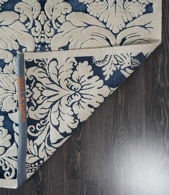 Непальский ковёр из шерсти и шёлка «ART COLLECTION» DAMASK GR-D.BLUE-L.BLUE(90275)