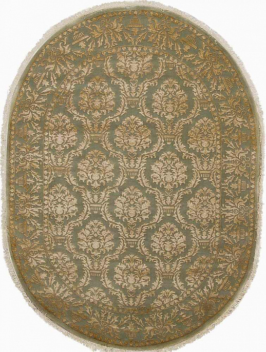 Индийский ковер из шерсти и арт-шёлка «KING OF AGRA» NO67-LBLU-LBLU14855(Oval)