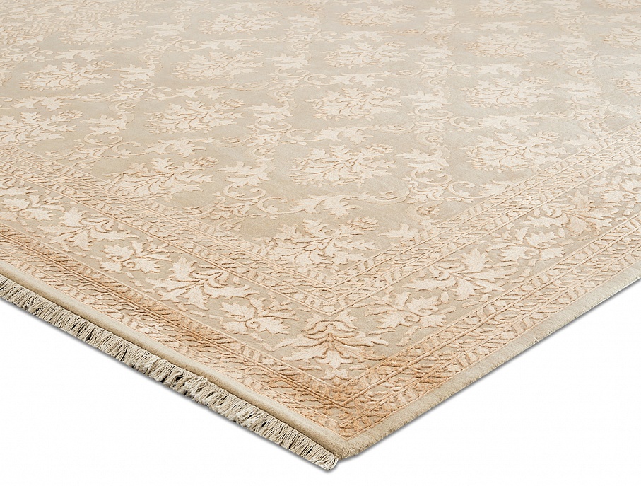 Индийский ковер из шерсти и арт-шёлка «KING OF AGRA» NO28-CRE-CRE