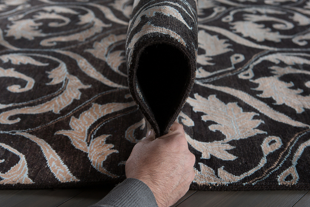 Индийский ковёр из шерсти и арт-шёлка «NEW DAMAST» 139-BRN1