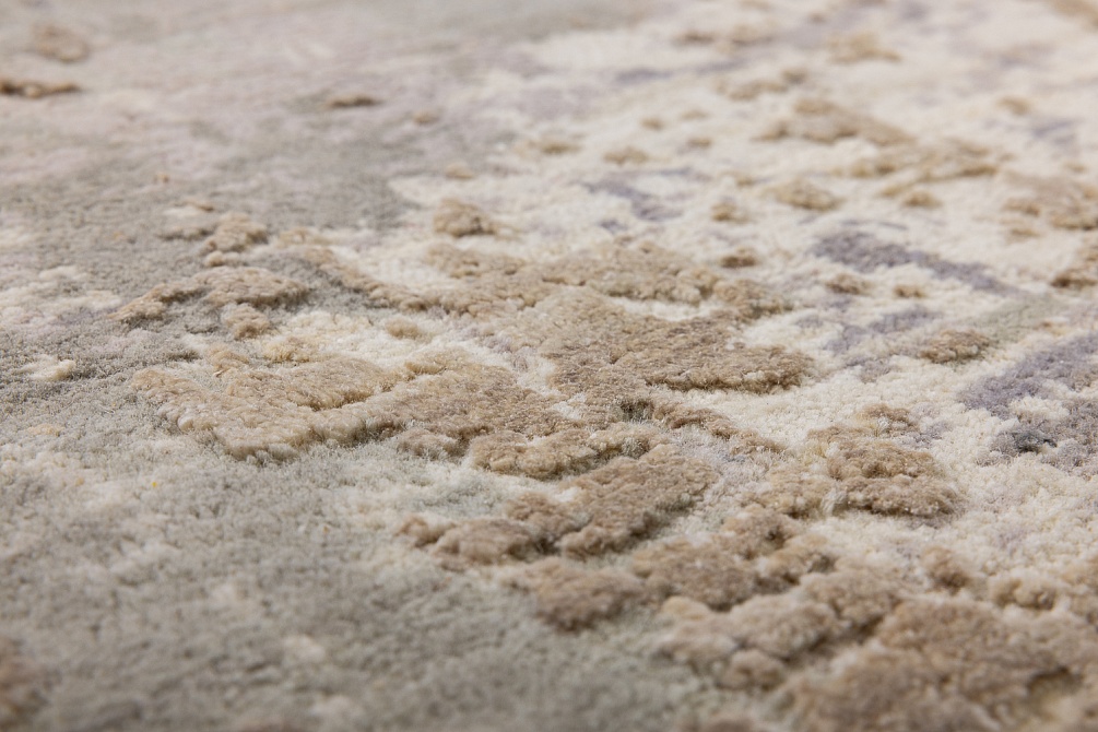 Индийский ковер из шерсти и шёлка «HOLLYWOOD ART» CE9399A-GREY(Round)