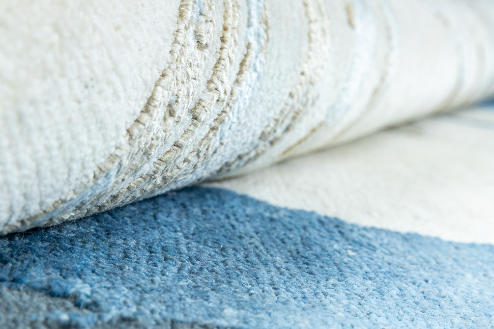 Индийский ковёр из шерсти и шёлка «HOLLYWOOD ART» CE6631-IVORY-BLUE