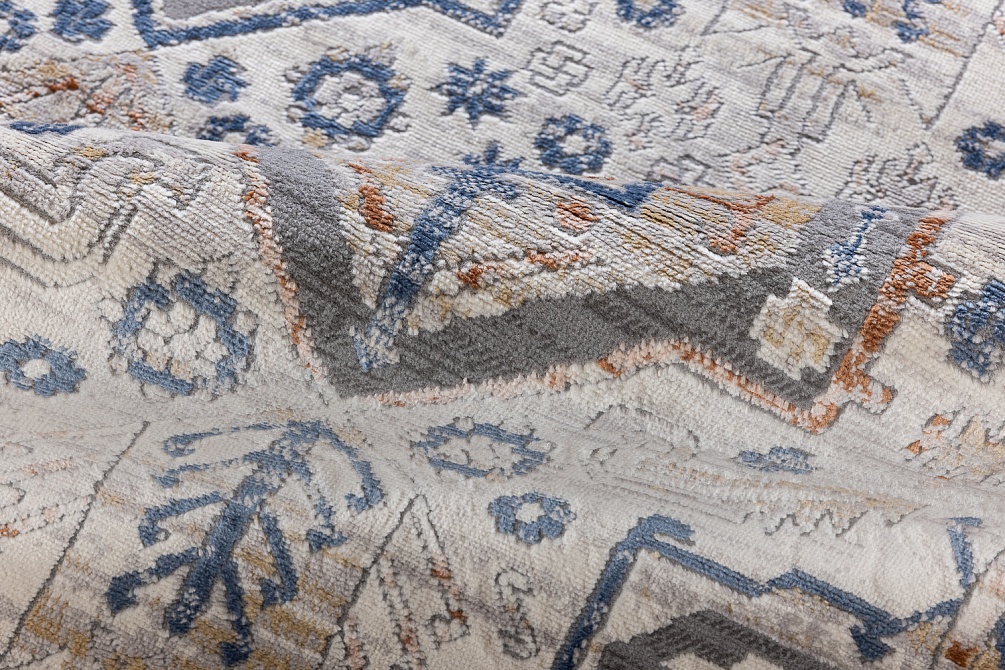 Турецкий ковер из полиэстера и полипропилена «ALAMO» 31850A-CRE-GRY