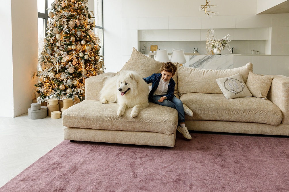 Индийский ковер из арт-шёлка «CROSS» AS1-03-PLUM