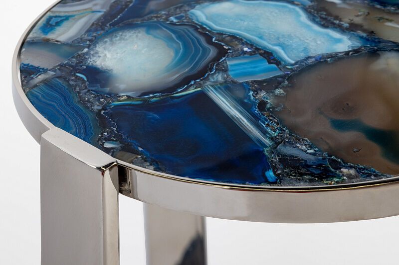 Кофейный столик Blue Agate silver S
