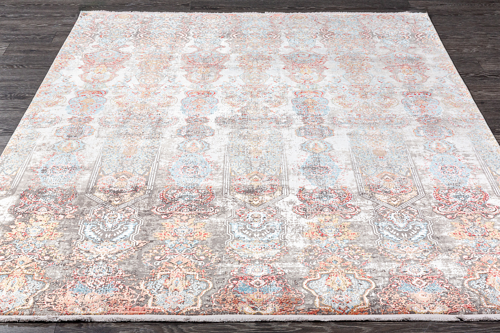 Турецкий ковёр из эвкалиптового шёлка и акрила «ASPENDOS» M286C-CREAM-C.DGREY
