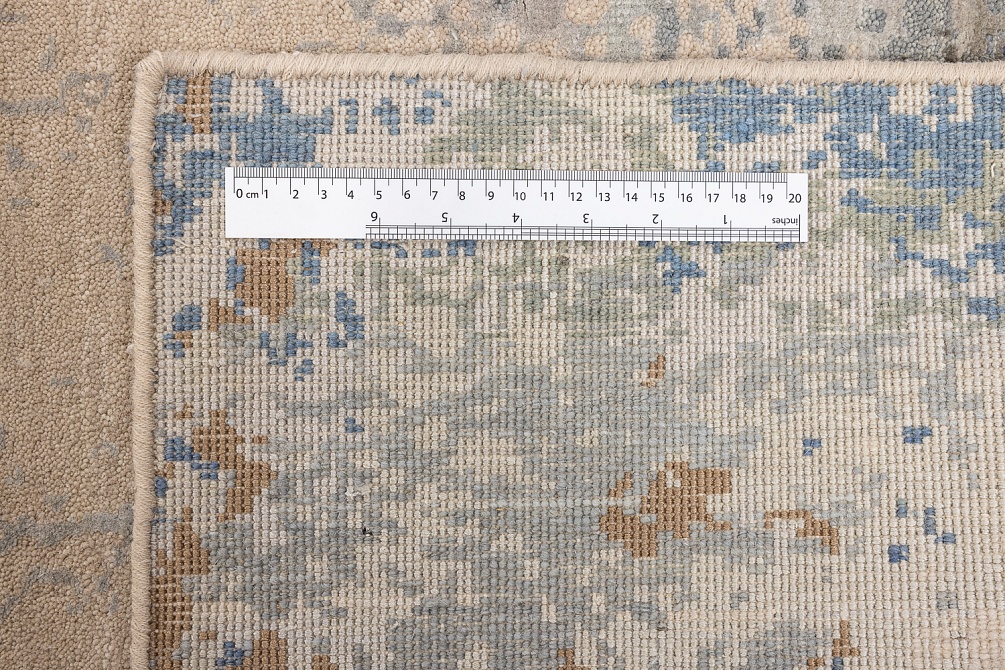 Индийский ковер из бамбукового шёлка, шерсти и хлопка «CHAOS THEORY» ESK351-AWHITE-FDENIM 7