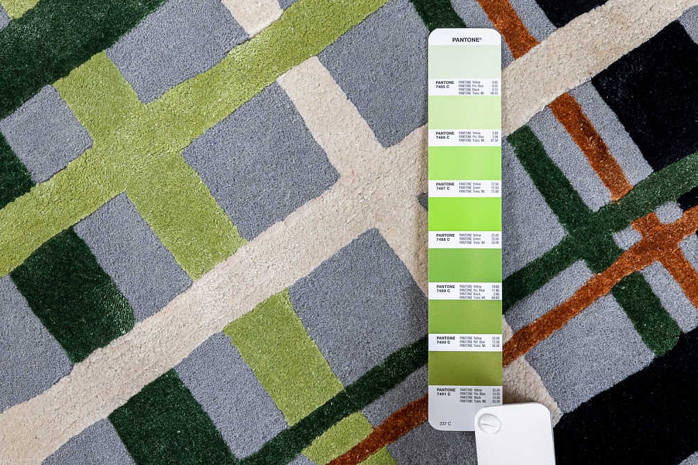 Индийский ковер из шерсти, арт-шёлка и хлопка «Art de Vivre by DETALI» design Elizaveta Popova «FOREST HERBS»