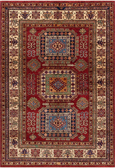Пакистанский ковер из шерсти «KAZAK CLASSIC» RED-IVR(152X216)