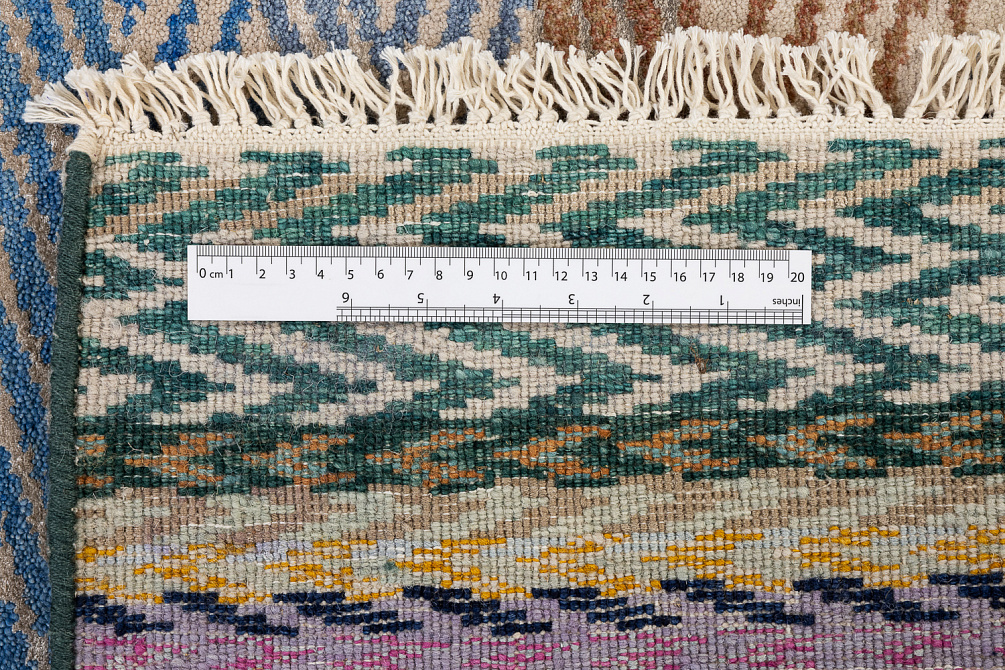 Индийский ковер из шерсти, бамбукового шёлка и хлопка «UNSTRING» LES5094-PBLU-LSMIST