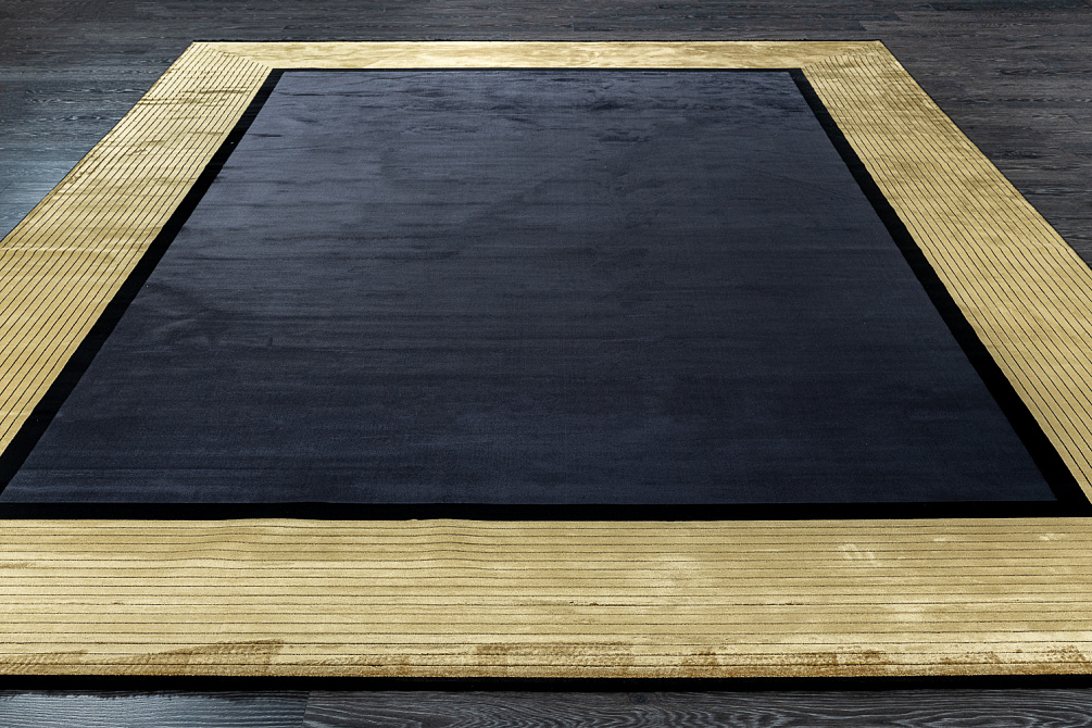 Турецкий ковер из бамбукового шёлка и акрила «Cabinet Rugs» 0704C-BLACK-yellow