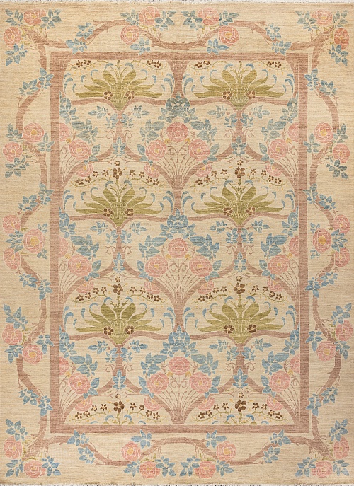 Пакистанский ковер из шерсти «MORRIS A/B 10/10» B40755-SND-PNK