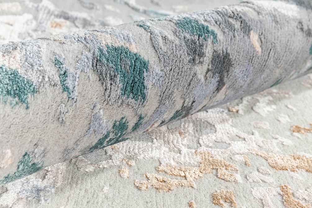 Индийский ковер из арт-шёлка, шерсти и хлопка «CHROME GOLD» 1-MULTI