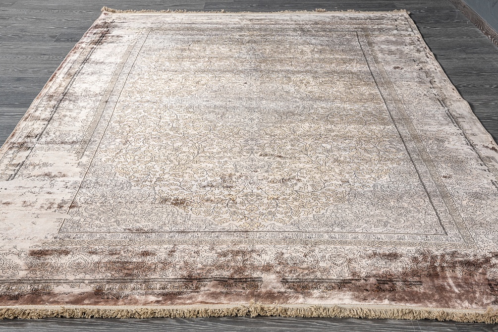 Иранский ковер из бамбукового шёлка «ANCIENT Collection» d04-OLIVE 2