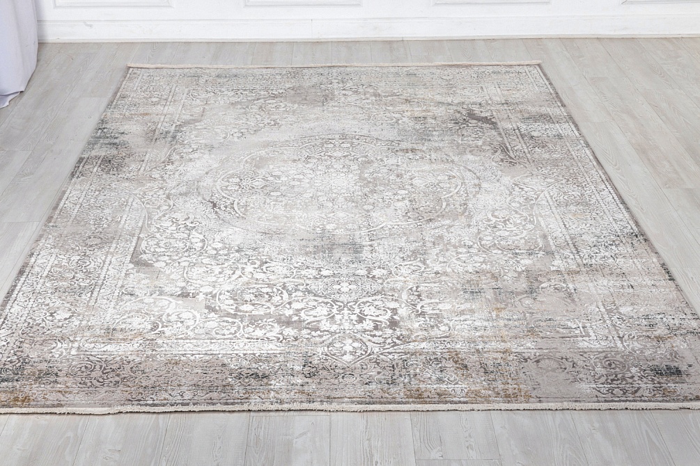 Турецкий ковер из эвкалиптового шёлка и акрила «SIRIUS» 1955-COK-GRI 2