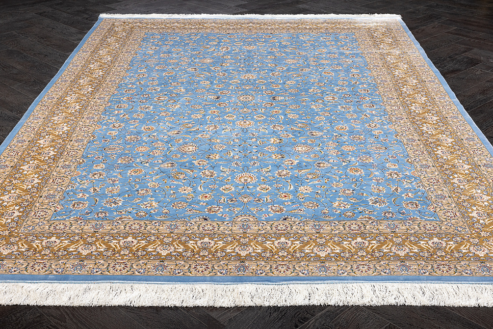 Иранский ковер из шёлка и модала «MASTERPIECE QUM» 015-23-1510-BLUE Katrin