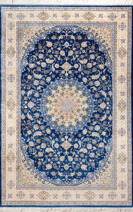 Иранский ковер из шёлка и модала «MASTERPIECE QUM» 025-23-1520-NAVI Katrin