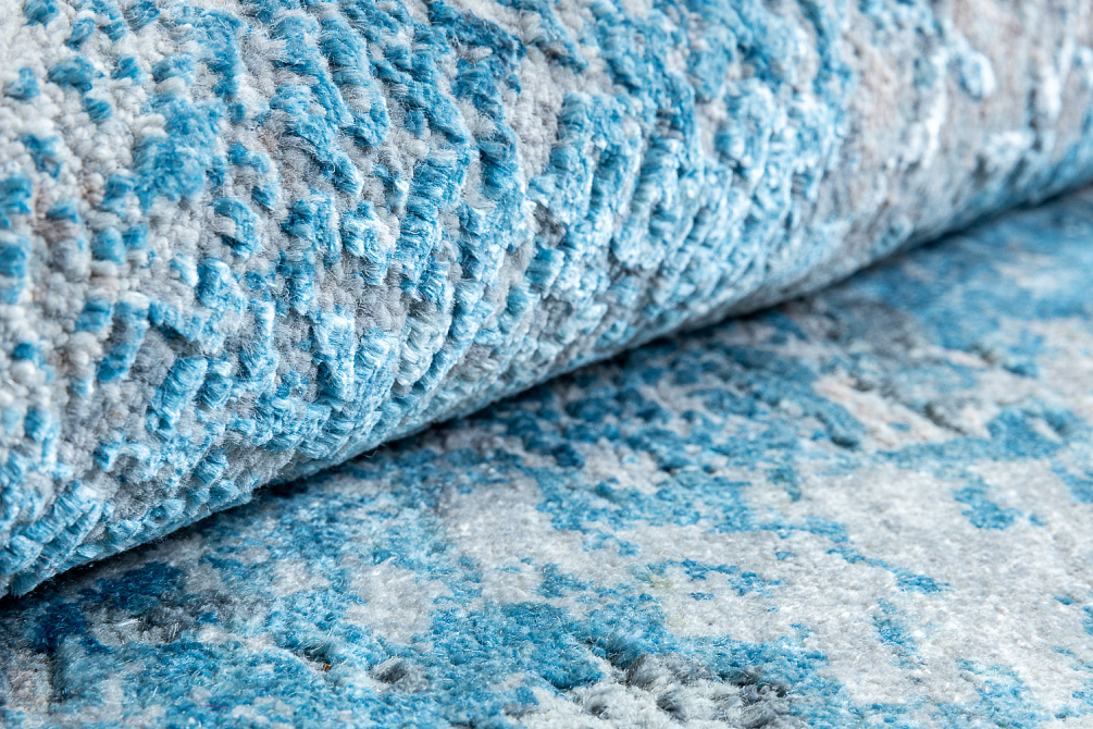 Индийский ковёр из шерсти и шёлка «WEST HOLLYWOOD» PJ2103-GREY-BLUE