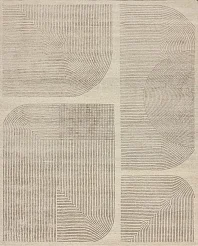 Индийский ковер из шерсти, хлопка и бамбукового шёлка «CHAOS THEORY» ESKN347-W.ICE-I.FOSSIL 1