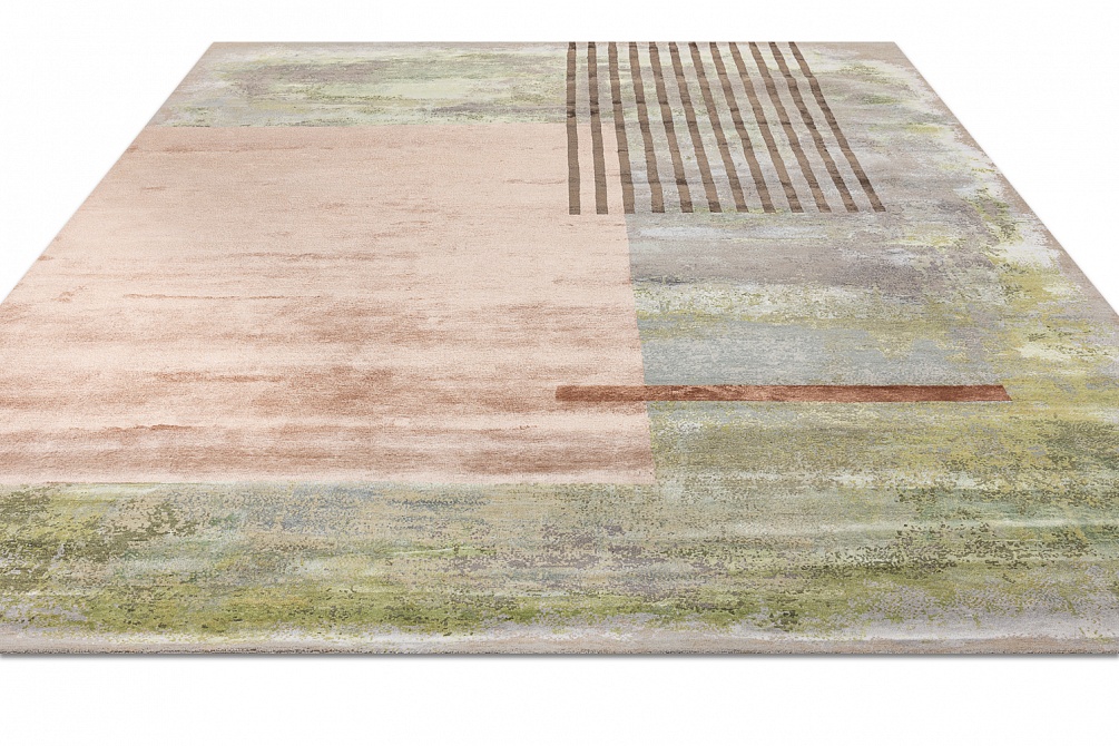 Индийский ковер из бамбукового шёлка, шерсти и хлопка «CHAOS THEORY» ESK369-CGREY-LTWIST 2