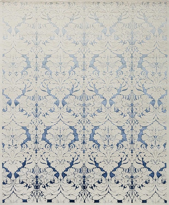 Непальский ковер из шерсти и шёлка «ART COLLECTION» DAMASK 2GR-L.BLUE-D.BLUE(90277)