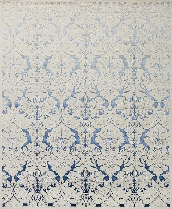 Непальский ковер из шерсти и шёлка «ART COLLECTION» DAMASK 2GR-L.BLUE-D.BLUE(90277)