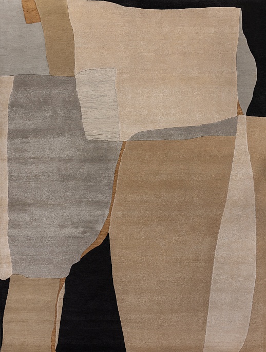 Индийский ковер из шерсти, шёлка и эвкалиптового шёлка «TECTONIC» D4-C2