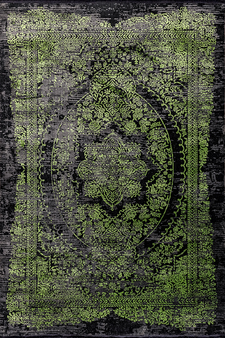 Турецкий ковер из полиэстера «GAUDI» 8660A-BLACK-GREEN