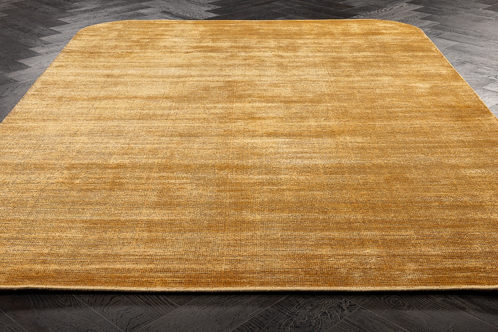 Индийский ковер из шерсти и арт-шёлка «MURUGAN SHAPE» PLAIN-ANT-GLD-DC01/F033