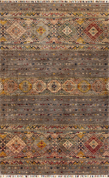 Пакистанский ковер из шерсти «SHAWL KANDI» GRAY-GRAY(122x192)