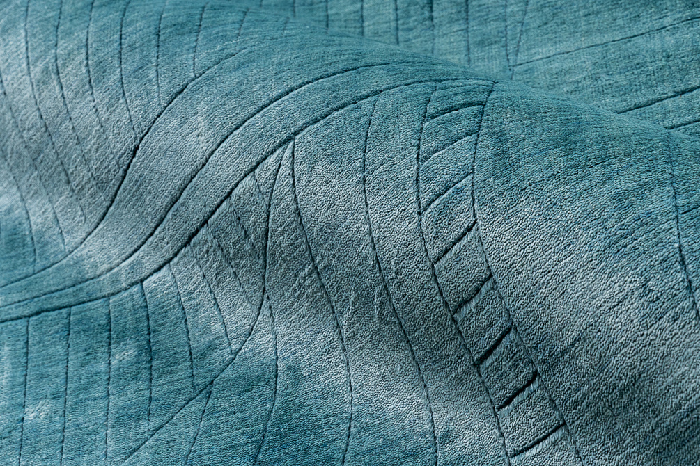 Индийский ковёр из арт-шёлка и шерсти «JAZZ» 2021071-BLUE