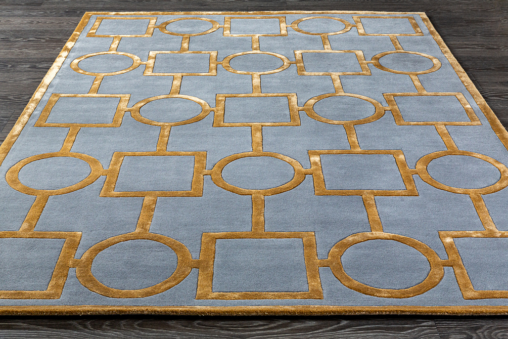 Индийский ковёр из шерсти и арт-шёлка «GEOMETRIC» G1-COLOR2