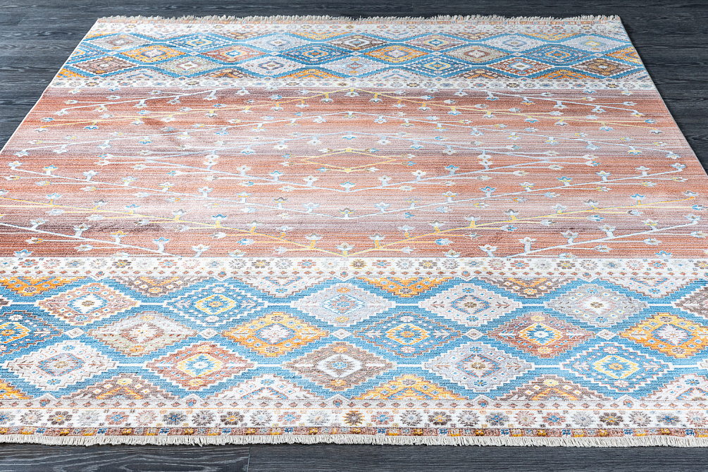 Турецкий ковёр из полиэфирного шёлка «MYSTIC» 0670A-RED-NAVY