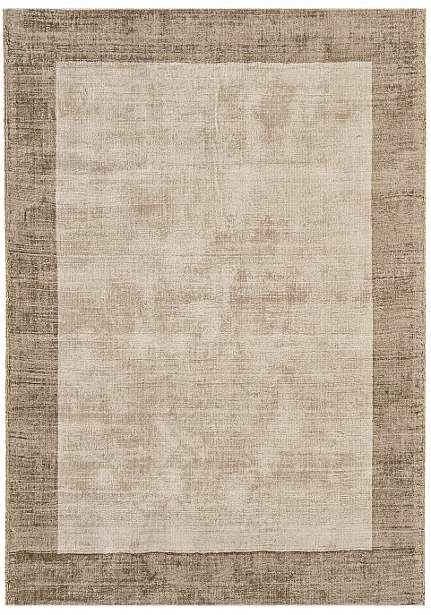 Индийский ковер из арт-шёлка «BLADE BORDER RUG» SMOKE PUTTY