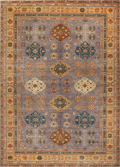 Пакистанский ковер из шерсти «KAZAK ROYAL» 232583-GREY-GLD 1