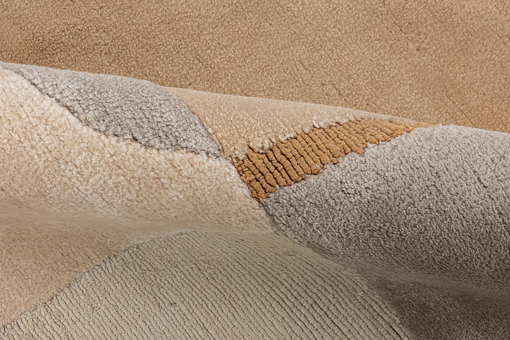 Индийский ковер из шерсти, шёлка и эвкалиптового шёлка «TECTONIC» D4-C2