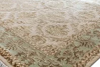 Индийский ковер из шерсти и арт-шёлка «KING OF AGRA» NO68-CRE-LGRN 3