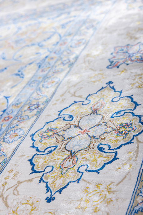 Иранский ковер из шёлка, модала и акрила «MASTERPIECE QUM» 044-22-Katrin-1520-BLUE