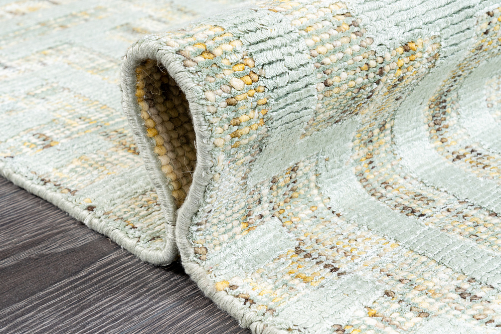 Индийский ковёр из шерсти и арт-шёлка «KONARK» 2021080-MINT GREEN