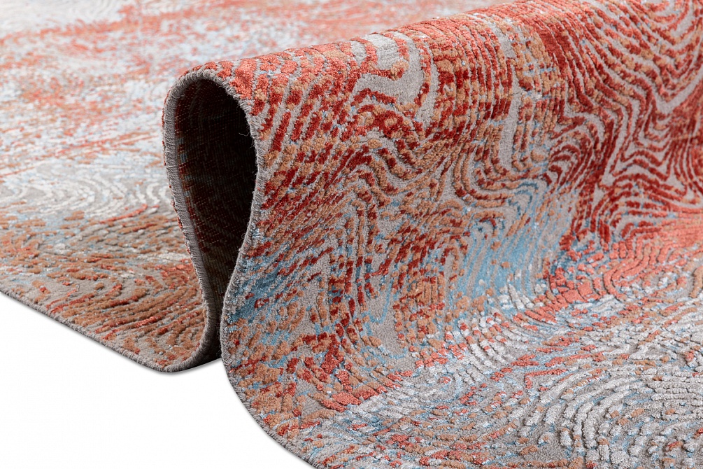 Индийский ковер из шерсти и бамбукового шёлка «UNSTRING» SRB726-CGRAY-CTAN