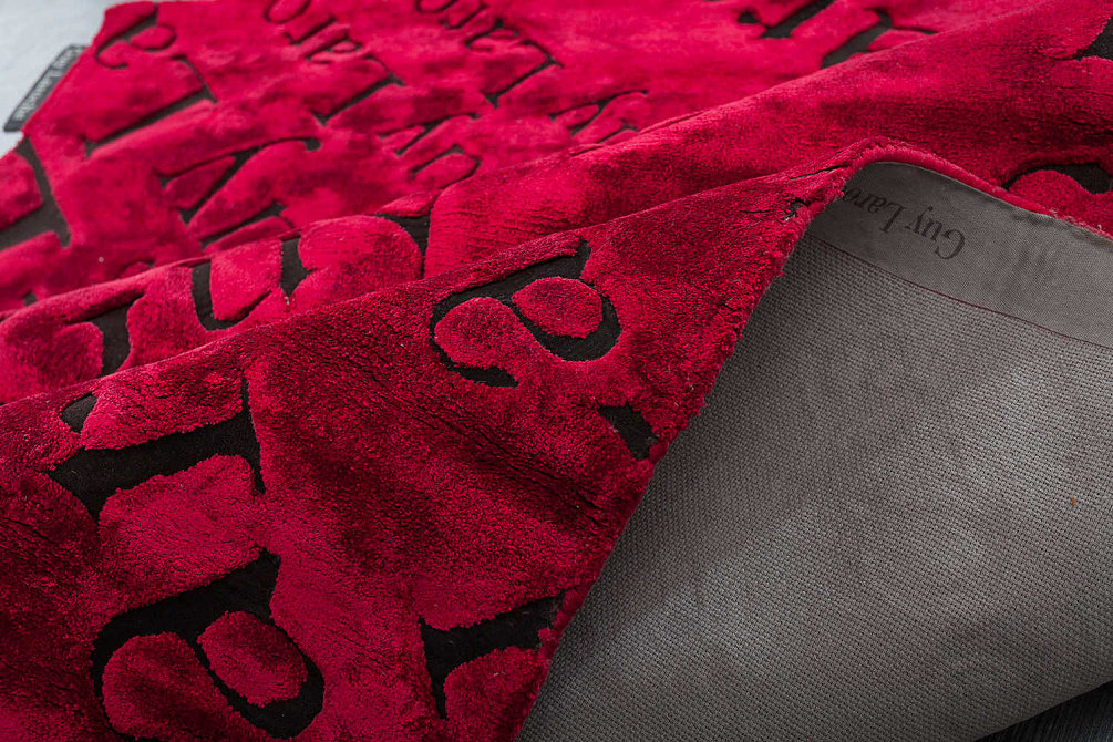 Индийский ковер из арт-шёлка, шерсти и шкуры «GUY LAROCHE» ARAGON(16)-RED