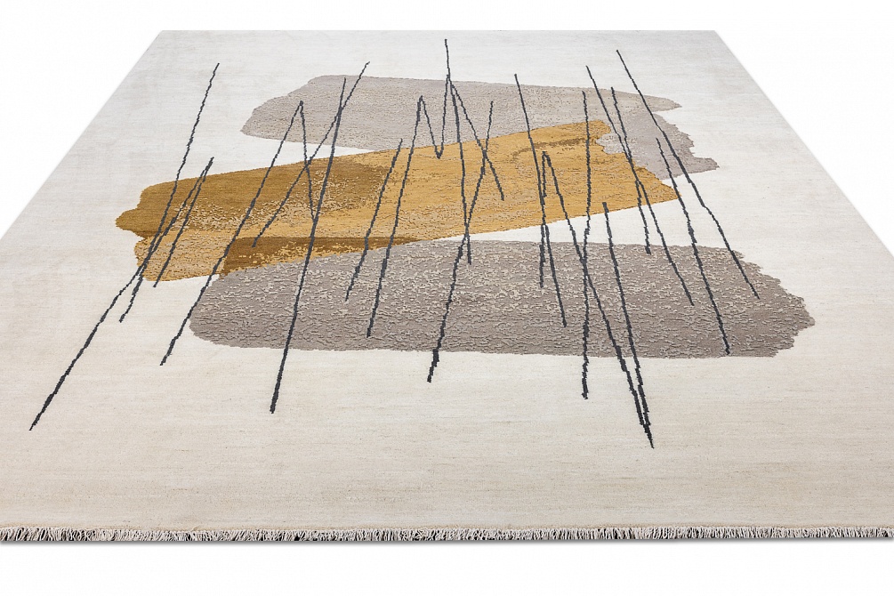 Индийский ковер из шерсти и шёлка «HOLLYWOOD ART» CE6626-IVORY