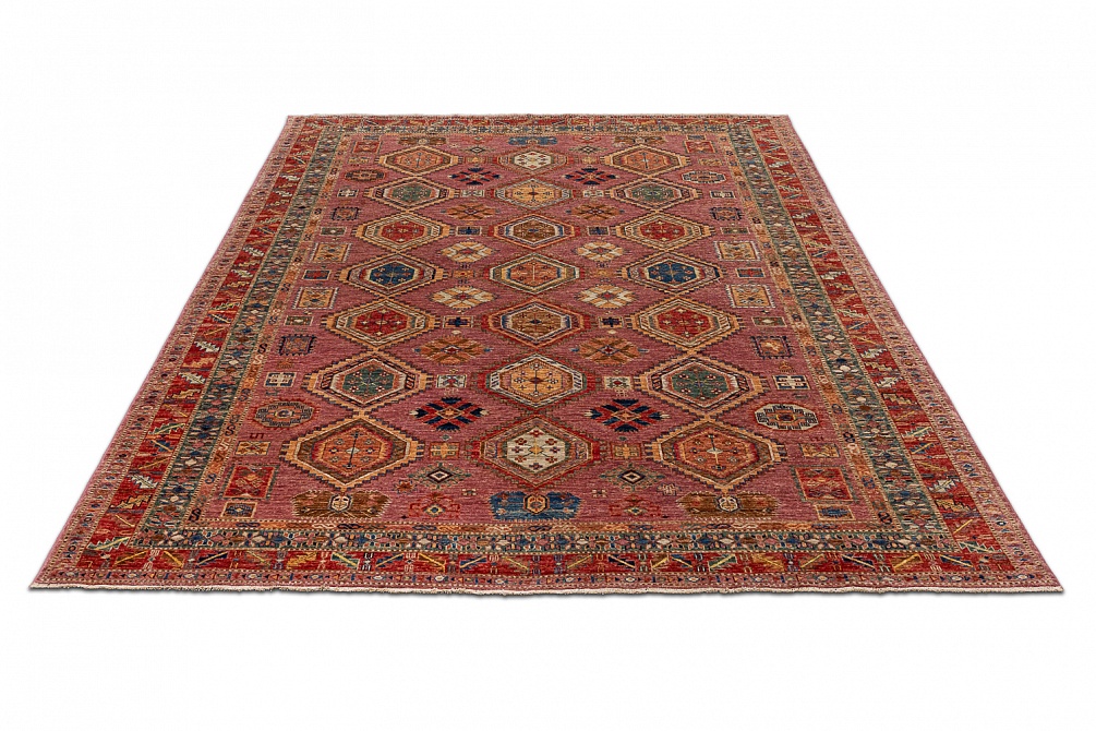 Пакистанский ковер из шерсти «KAZAK ROYAL» 253026-PURPAL-RED 3
