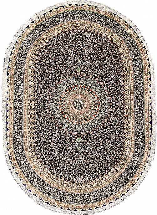 Иранский ковер из шёлка «QUM MM IR» 14-243-IR(Oval)