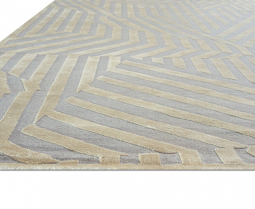 Непальский ковер из шерсти и шёлка «REVERS» C3277A-BK12