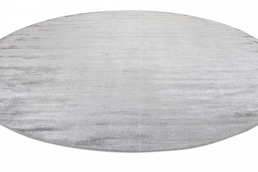 Индийский ковер из шерсти и арт-шёлка «MURUGAN» PLAIN-GRY-WAR-BN08/D106(Round)