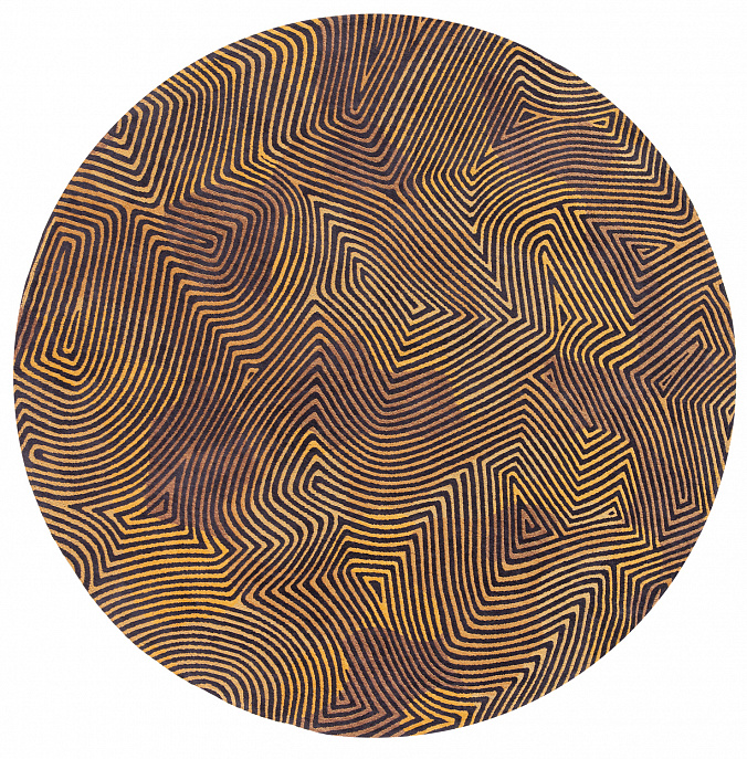 Бельгийский ковер из полиэфирного шёлка «MEDITATION» 9227-BLACK GOLD(Round)